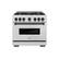 Front. ZLINE - ZLINE Autograph 36 in. Classic Satin Steel Gas Range w/ 6 Burners & Black Accents (CGRSZ-36-MB) - Stainless Steel.
