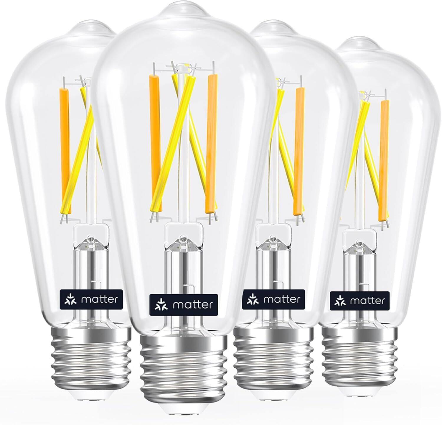 Linkind - Smart Filament Bulb ST19/ST58, Matter Compatible, 800lm, 2700K-6500K (4 Pack)