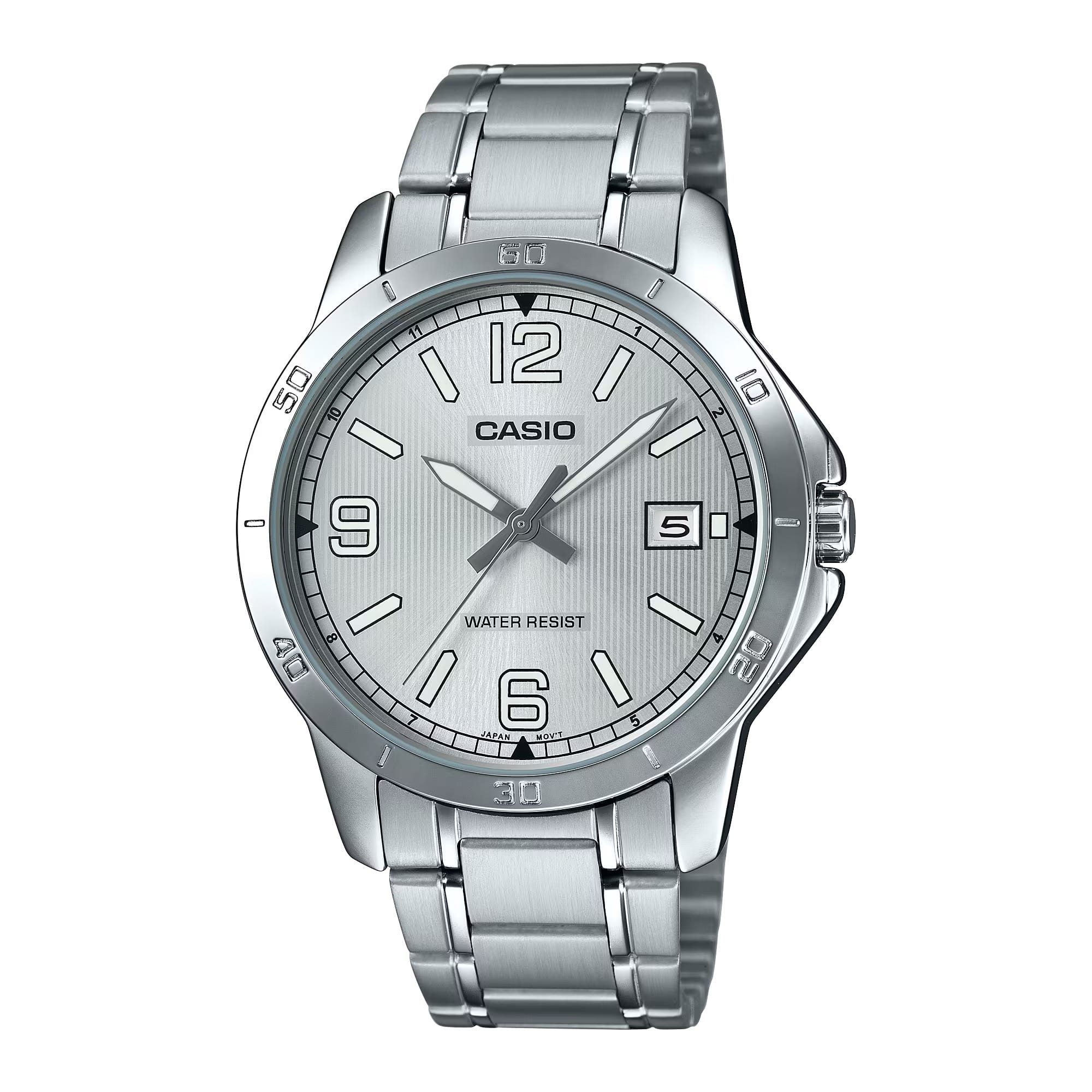 Casio - Men’s Dial Stainless Steel Bracelet Watch - LTP-V004D-7B2UDF - Silver