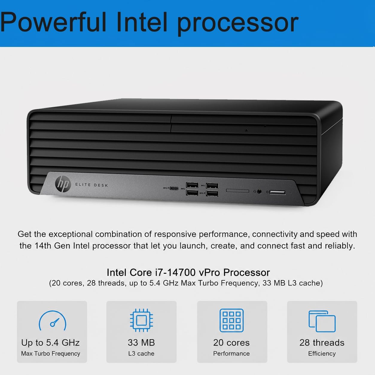 HP Upgraded Elite SFF 800 G9 Business Desktop PC Intel Core i7