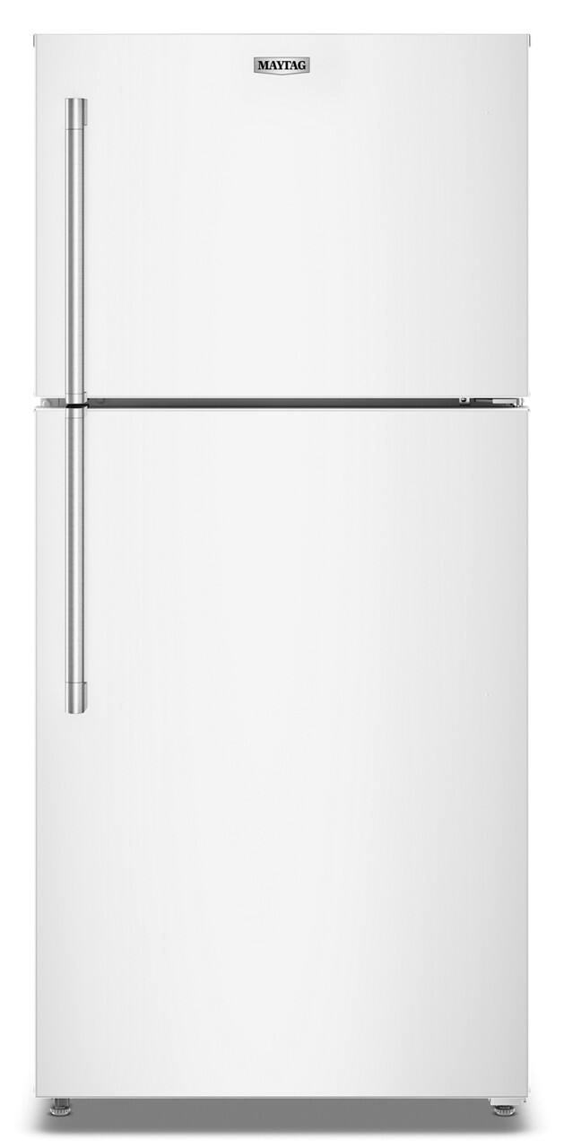 Front. Maytag - 19 Cu. Ft. Top-Freezer Refrigerator with Garage Mode - White.