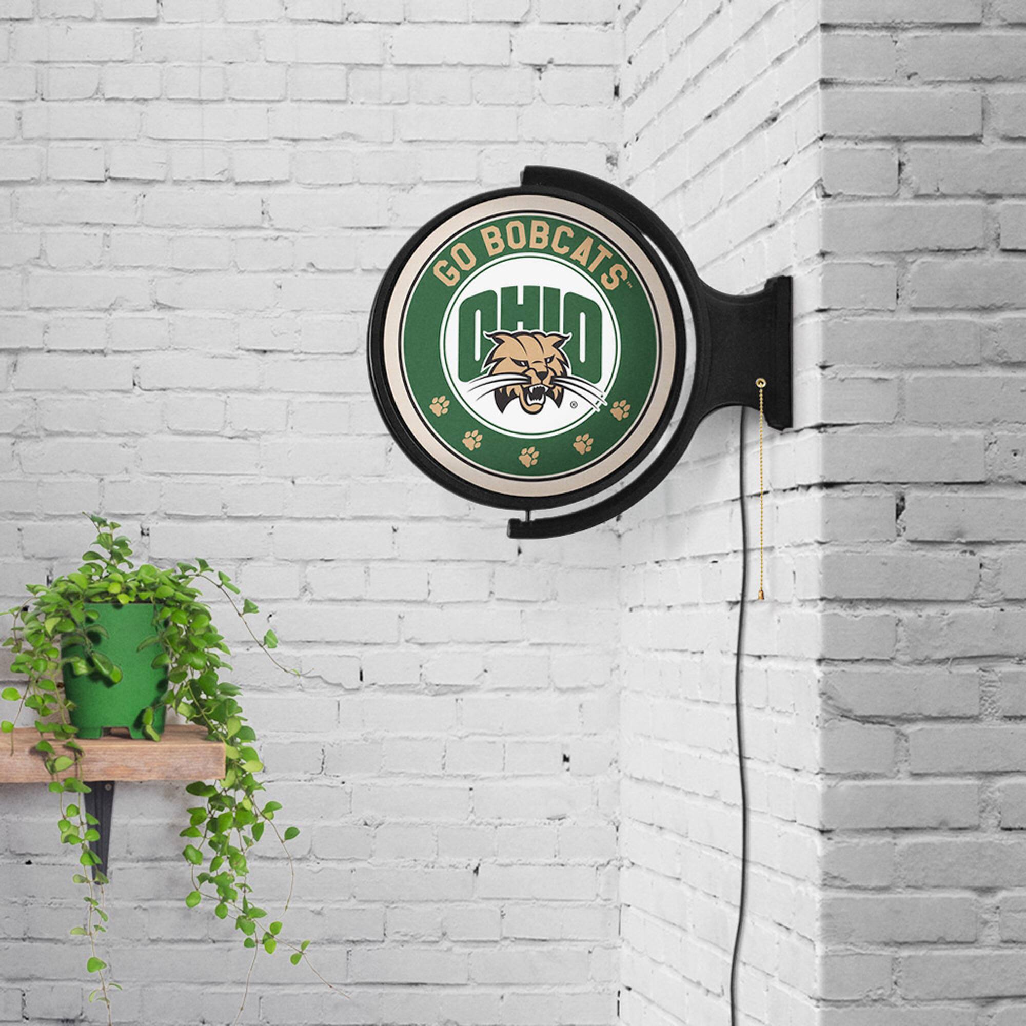 Alt View 3. The Fan-Brand - Ohio Bobcats 21'' x 23'' Rotating Lighted Wall Sign - Multicolor.