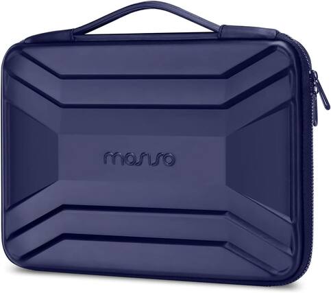 Front. mosiso - Waterproof Laptop Sleeve 15-16 inch EVA Hard Shell Laptop Carrying Case with Handle for MacBook Pro 16 HP Dell Acer - Navy Blue.