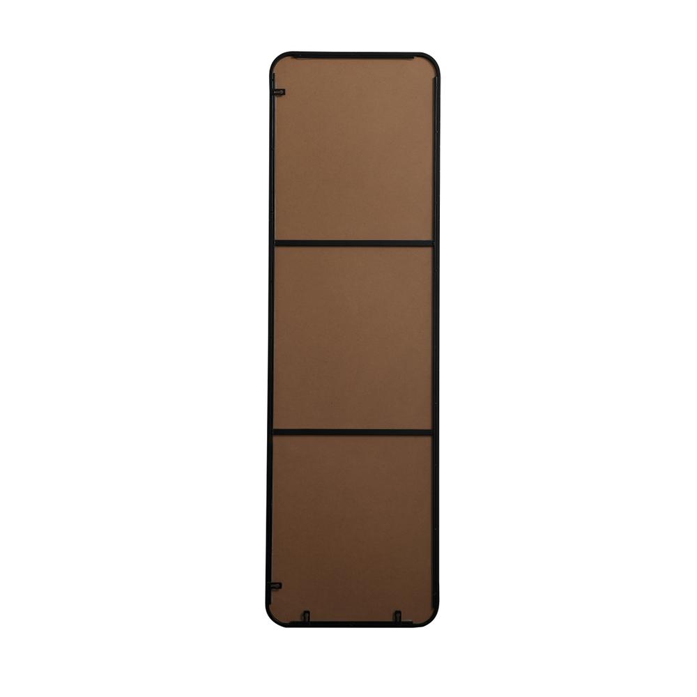 Angle. Elegant Decor - Soft corner metal rectangular mirror 18x60 inch in Black - Black.