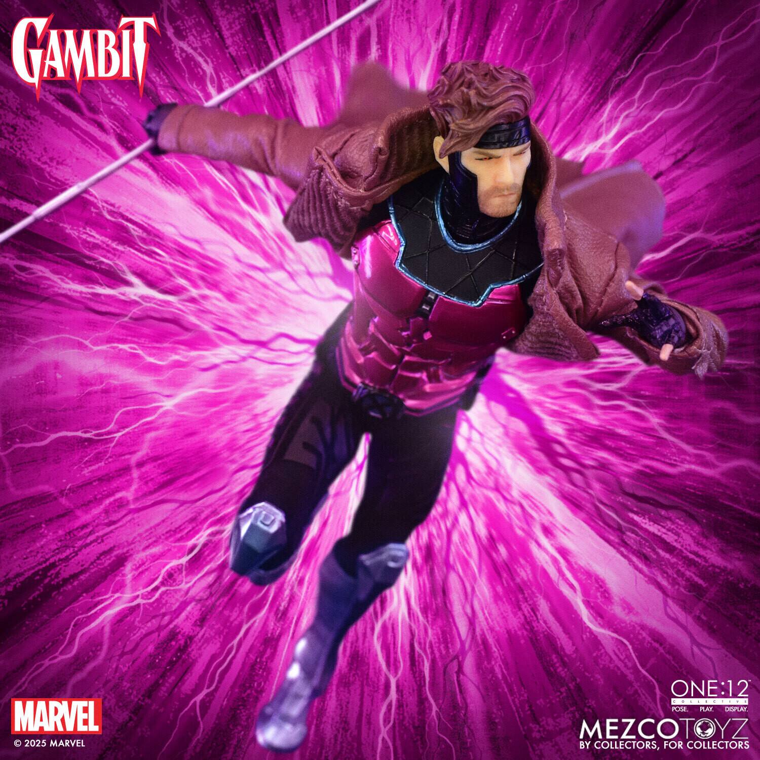 GAMBIT  
MARVEL 2025 MARVEL  
ONE:12  
POSE PLAY DISPLAY  
MEZCOTOYZ  
BY COLLECTORS, FOR COLLECTORS