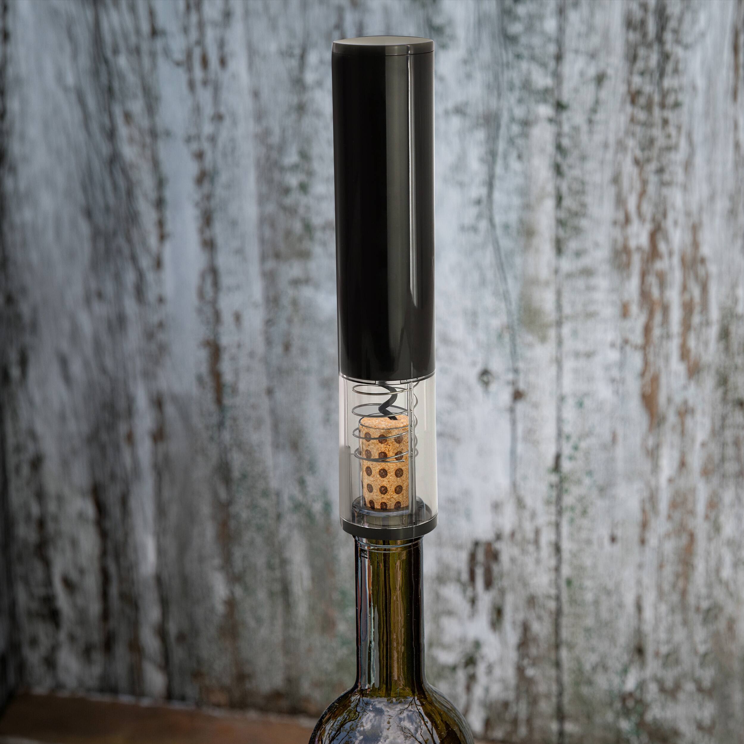 Alt View 3. Brentwood - Brentwood Portable Electric Wine Bottle Opener with Foil Cutter in Black - Black.