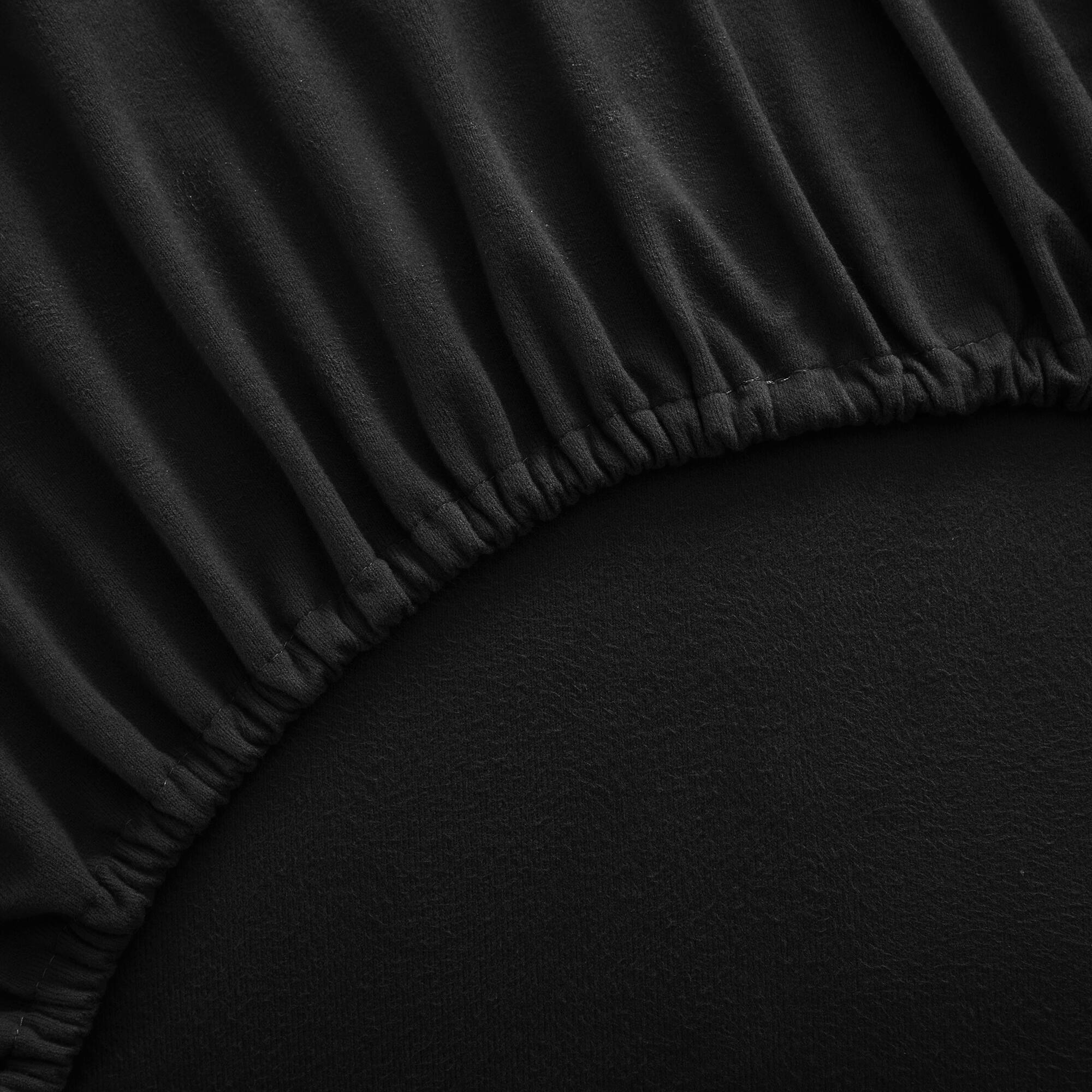 Left. Sweet Home Collection - Solid Cotton Flannel Sheets Warm and Cozy Extra Deep Pockets, King - Black.