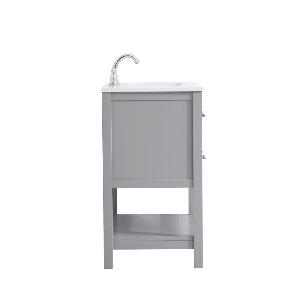 Angle. Elegant Kitchen and Bath - 30 inch Single Bathroom Vanity in Grey - Grey.