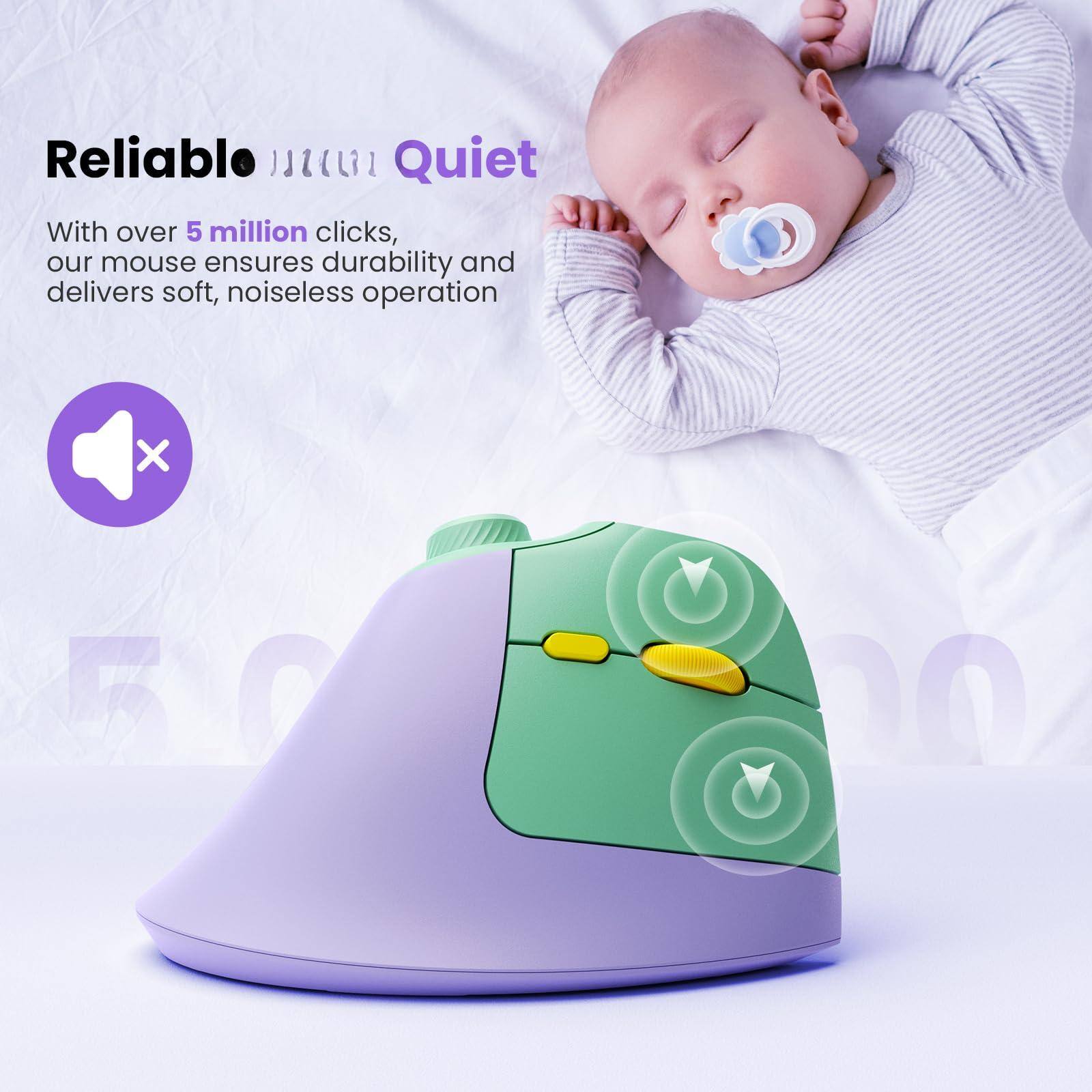 Reliable  
Quiet  

With over 5 million clicks, our mouse ensures durability and delivers soft, noiseless operation