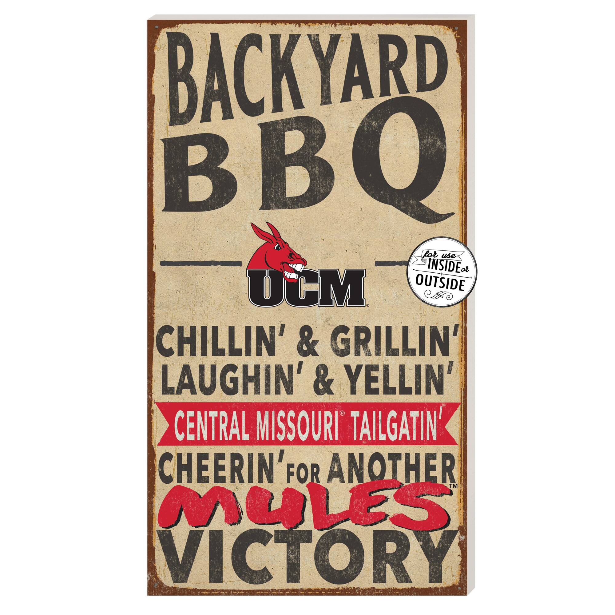 Central Missouri Mules 11'' x 20'' Indoor/Outdoor BBQ Sign