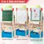 3-in-1 Kids Art Easel Magnetic Blackboard Magnetic Whiteboard Replaceable Paper Holder with 16.4 ft Paper Roll