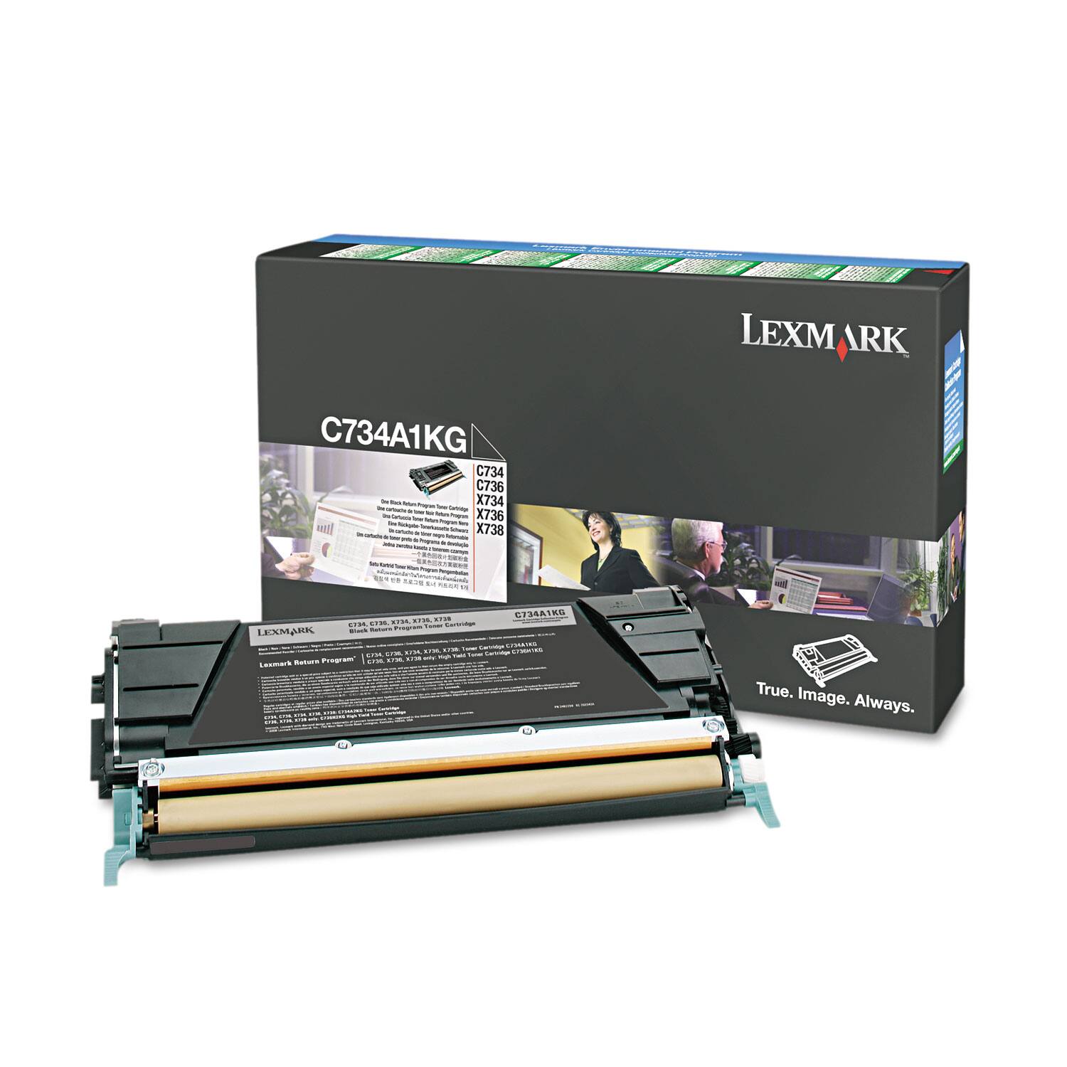 LEXMARK  
C734A1KG  
C734 C736 X734 X736 X738  

E1 C724A189  

29L CTmL KTOL  

LEXMARK  
C734A1KG  

True. Image. Always.  

Lexmark Return Program  
C734, C736, X734, X736, X738, X738
