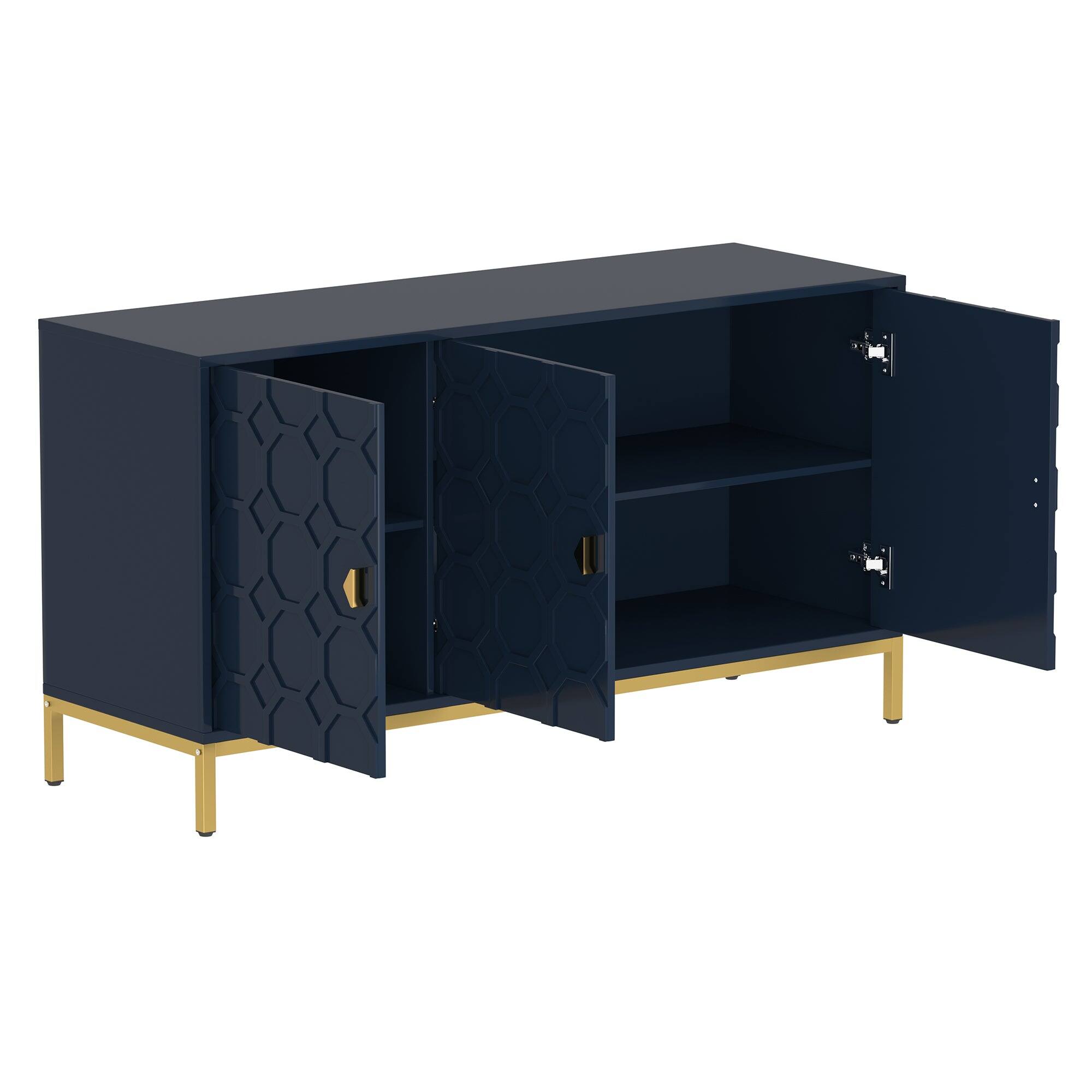 Alt View 7. Boyel Living - Freestanding Storage Cabinet 3-Door Accent Cabinet - Navy.