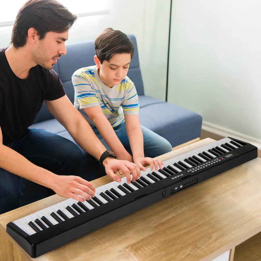 FingerBallet 61 Key Folding Piano Keyboard,Semi-Weighted Key Digital... FingerBallet 61 Key Folding Piano Keyboard,Semi-Weighted Key Digital...