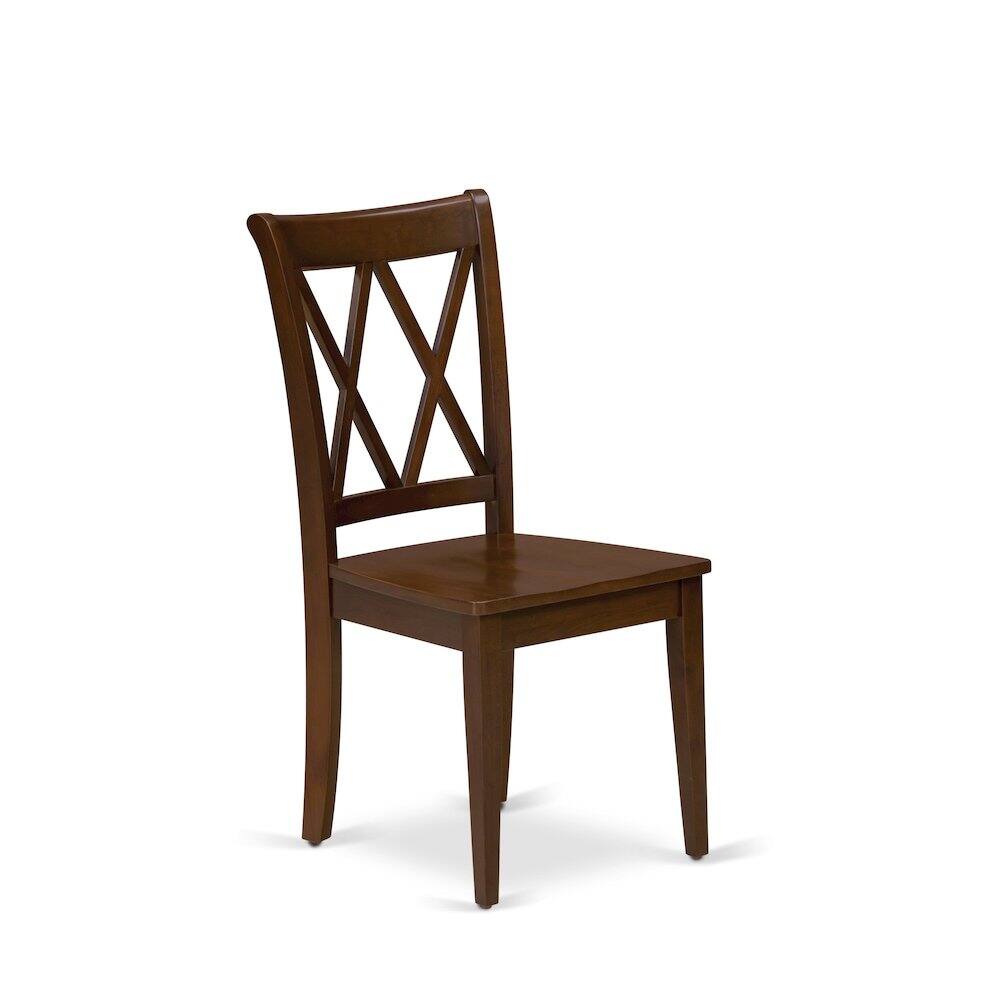 Back. East West Furniture - CLC-ESP-W Clarksville Double X-back chairs in Espresso finish - Espresso.