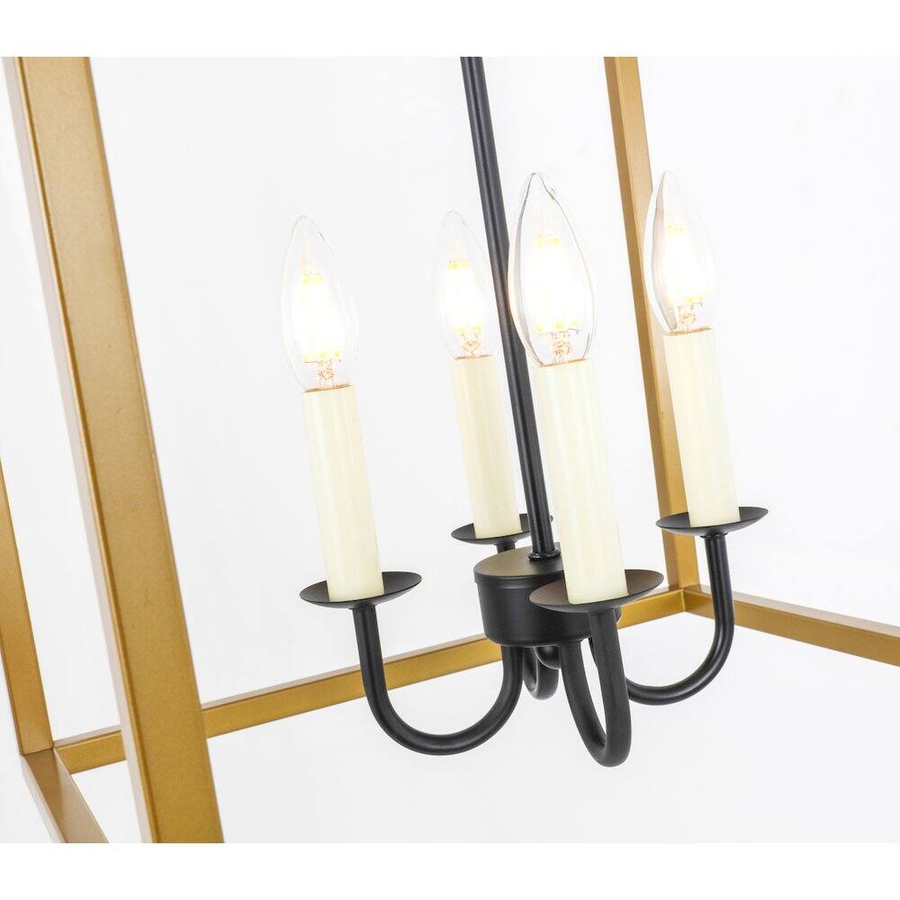 Back. Living District - Eclipse 4 Light Brass And Black Pendant - Brass And Black.