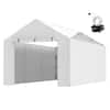 Front. VEVOR - Carport Replacement Canopy Cover Side Wall 10 x 20 ft, Garage Tent Shelter Tarp Heavy-Duty Waterproof & UV Protected - White.