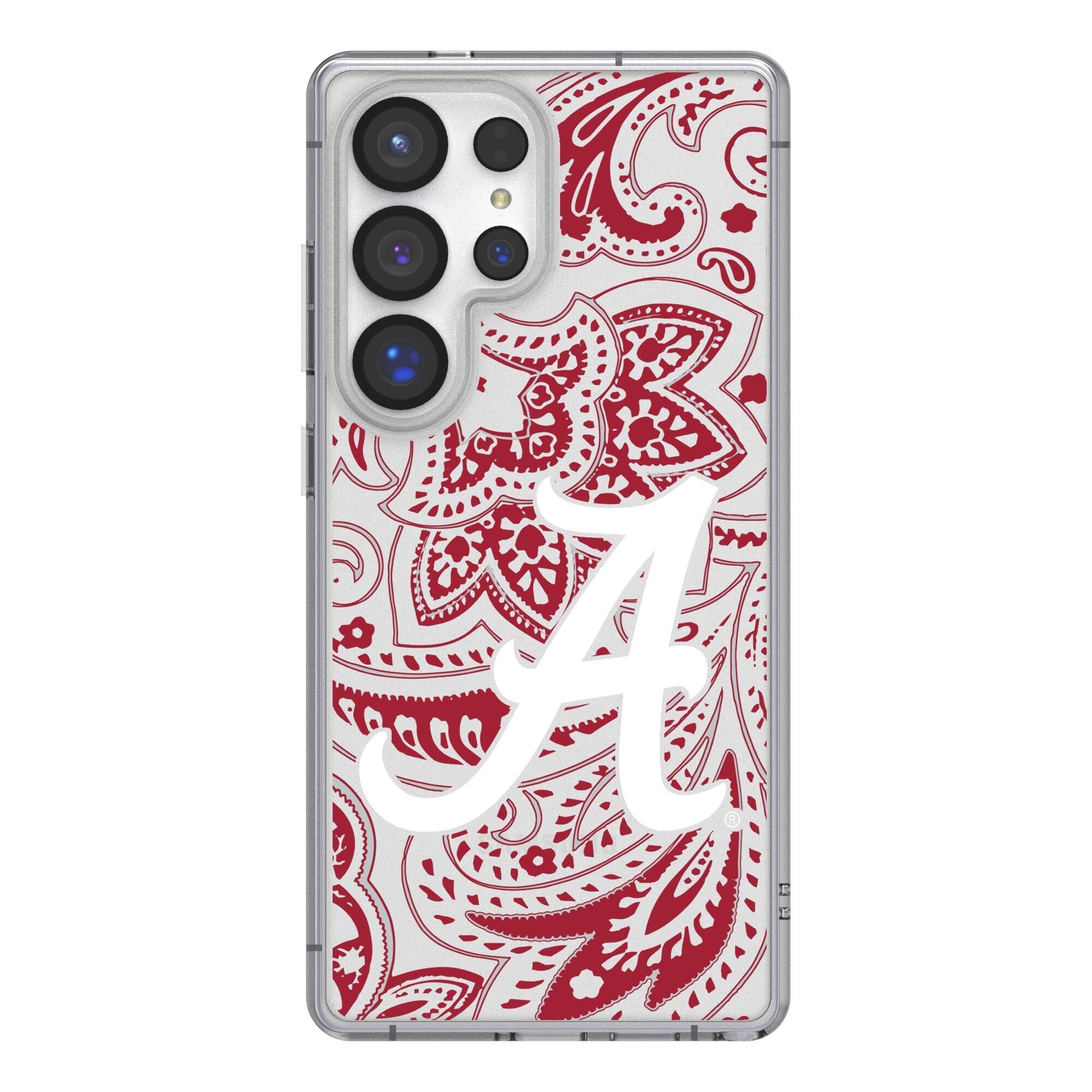 Front. Keyscaper - Alabama Crimson Tide Paisley Galaxy Clear Case - S24 - Multicolor.