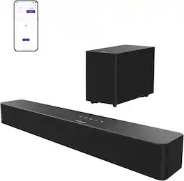 Ultimea - Poseidon R3T 2.1ch Soundbar with Wireless Subwoofer, BassMX & VoiceMX, App Control, Bluetooth, HDMI, 240W - Black