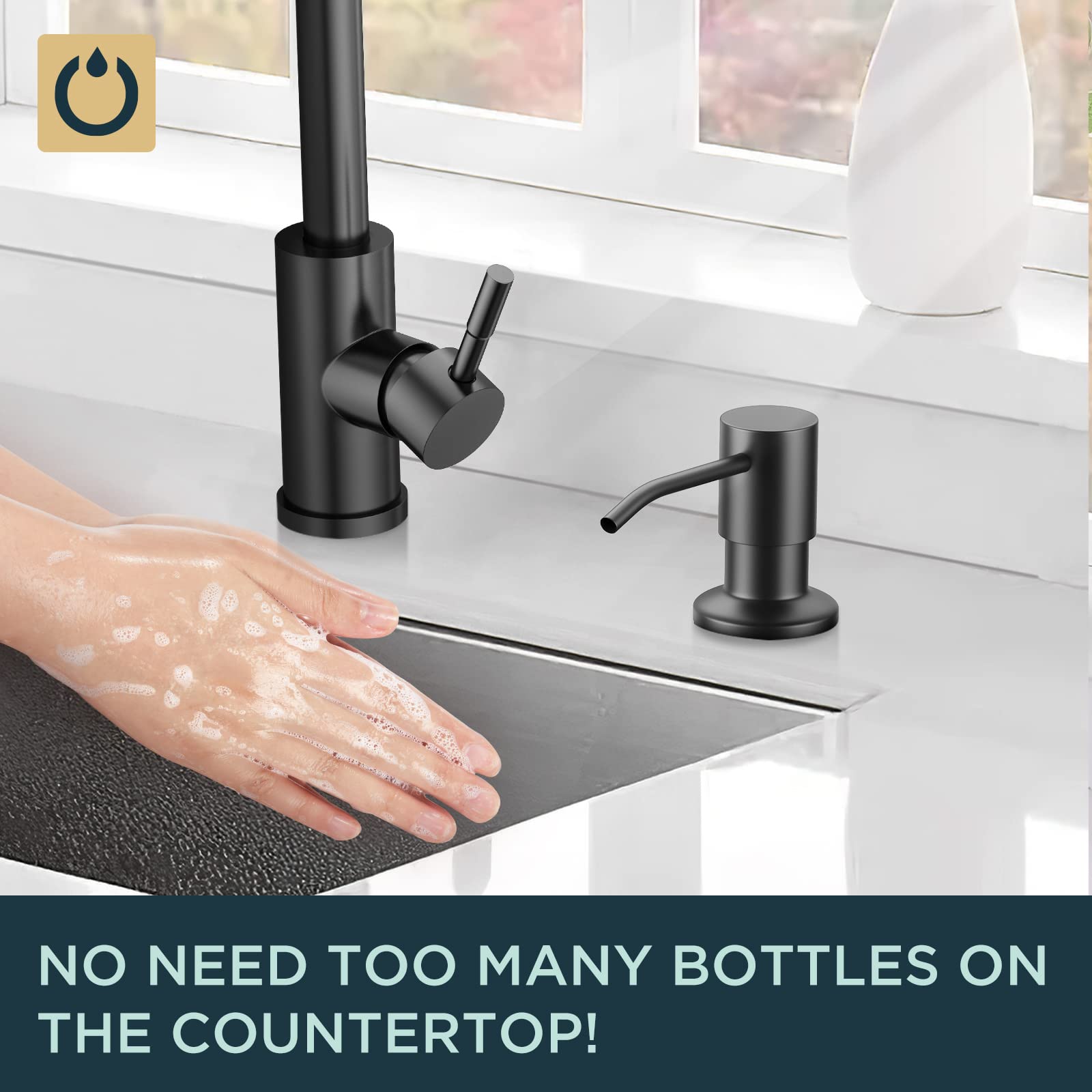 Dapper Styles Soap Dispenser For Kitchen Sink With Bottle Lotion Built ...