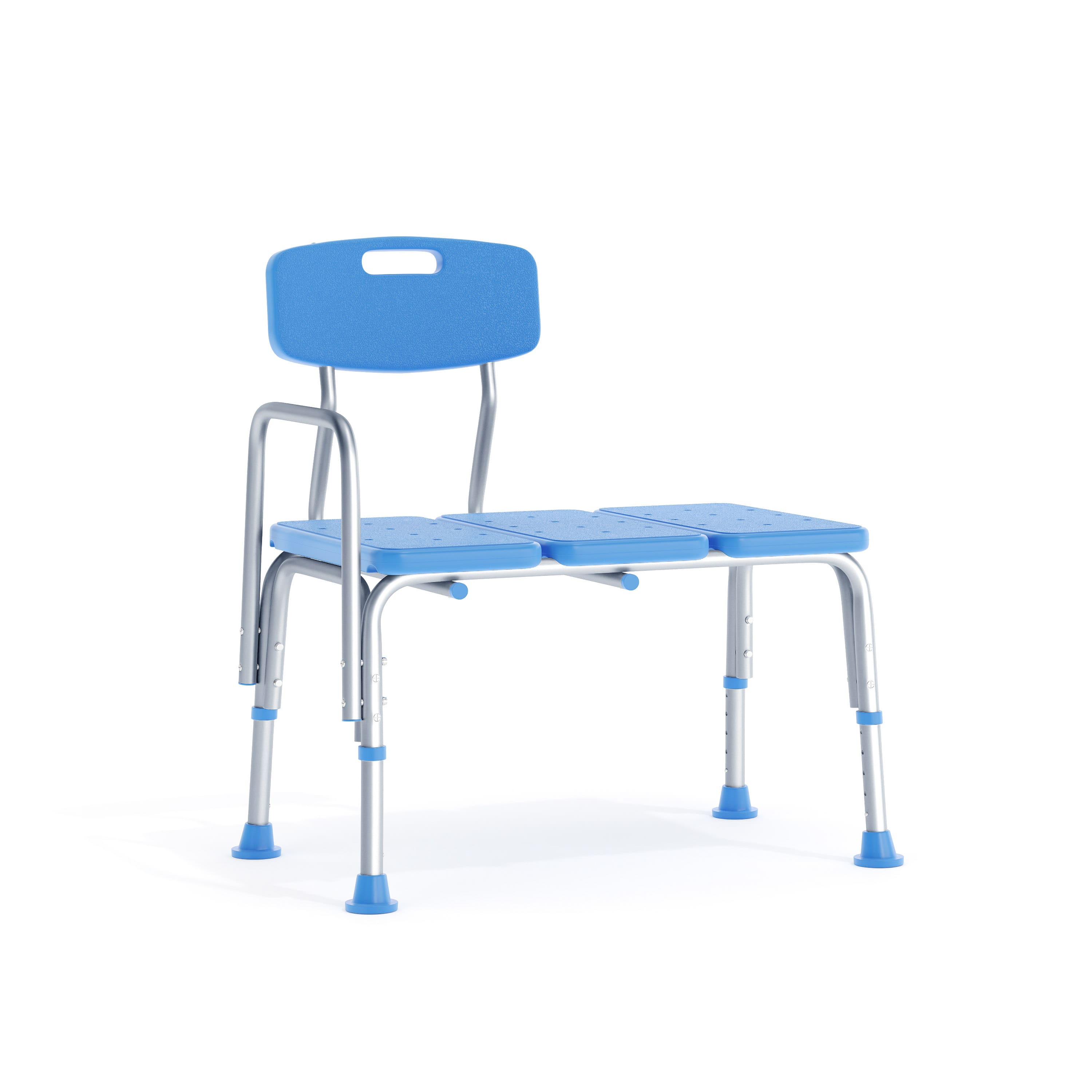 Emma + Oliver - 300 Lb. Capacity Adjustable Bath & Shower Medical Transfer Bench - Blue
