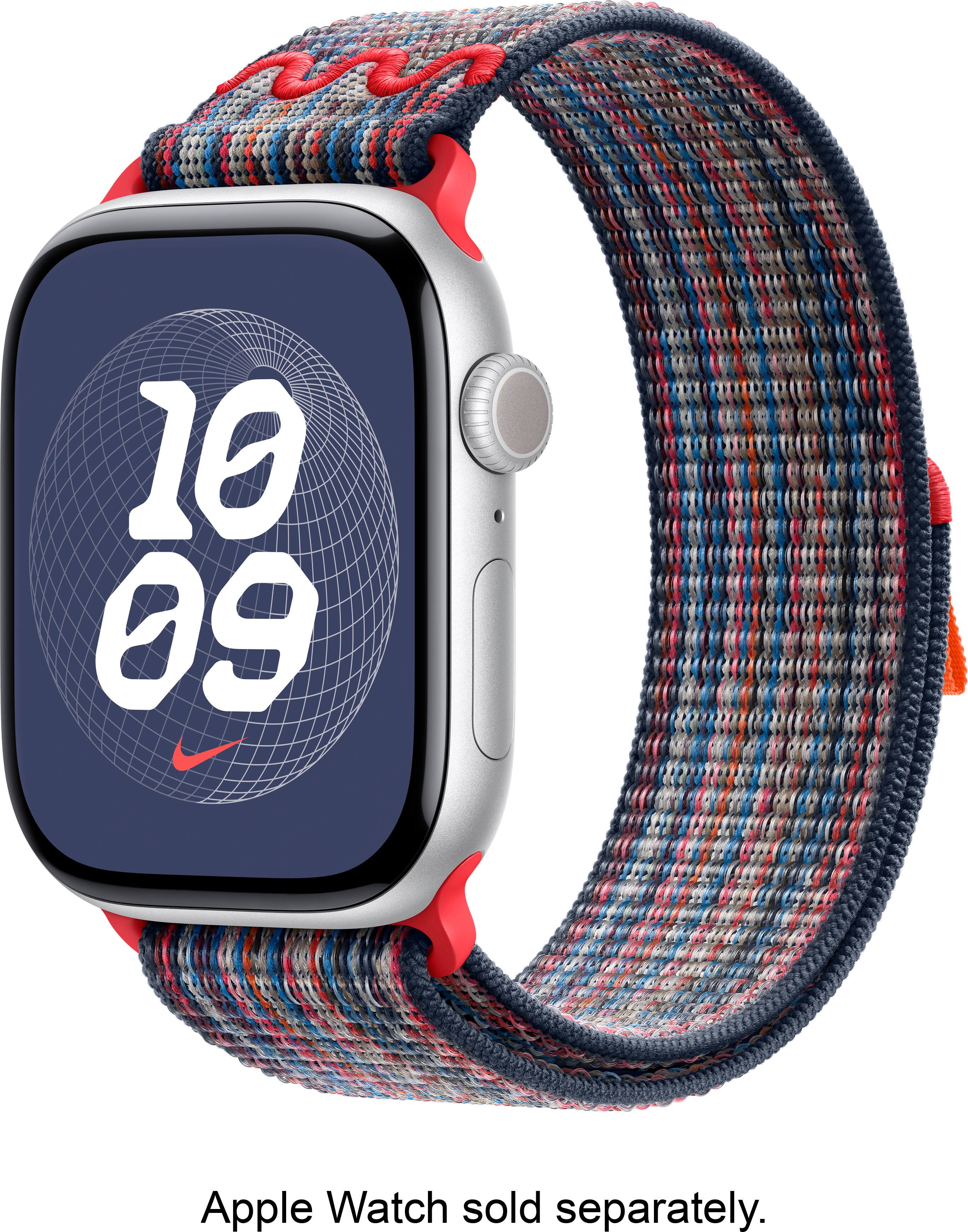 The text on the image reads: "10 09 Apple Watch sold separately."