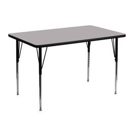 Emma + Oliver - 30x48 Rectangle Laminate Adjustable Activity Table - Gray