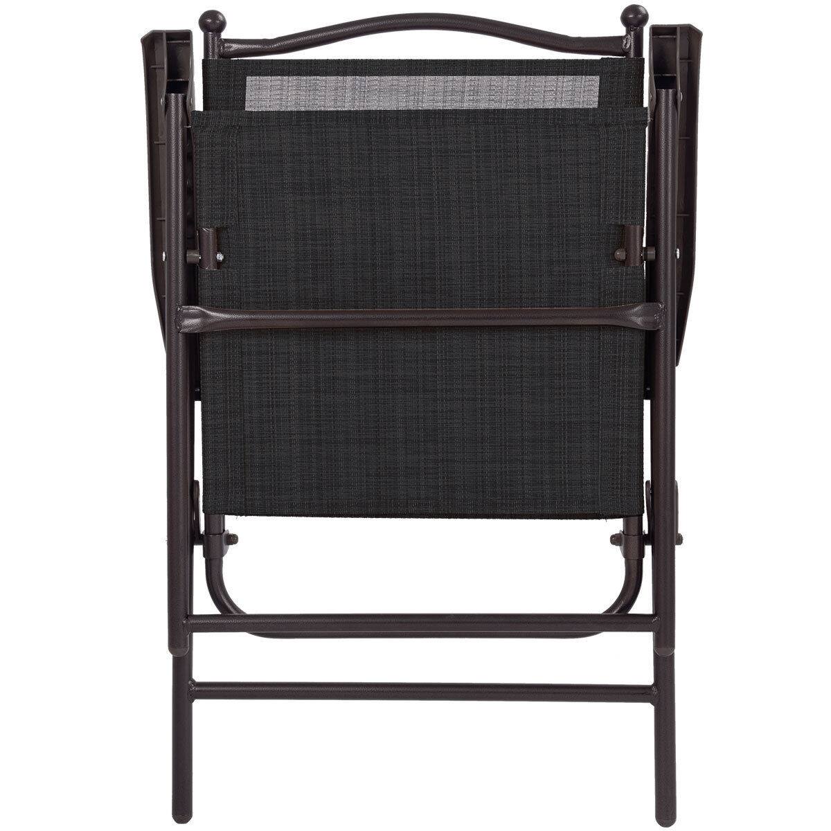 Alt View 5. Costway - Costway Set of 2 Patio Folding Sling Back Chairs Camping Deck Garden Beach - Black.