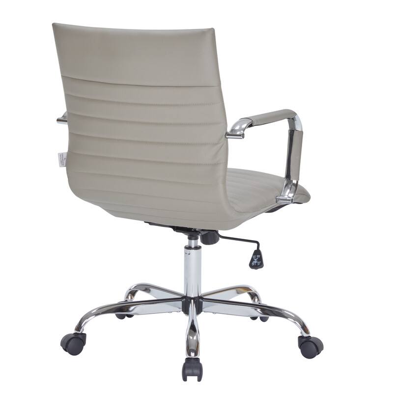 Alt View 6. LeisureMod - Harris Mid-Back Leather Office Chair Adjustable Height Tilt Computer Task Chair with 360-Degree Swivel - Tan.