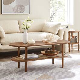 Torus Oval Coffee Table by Modway - Walnut