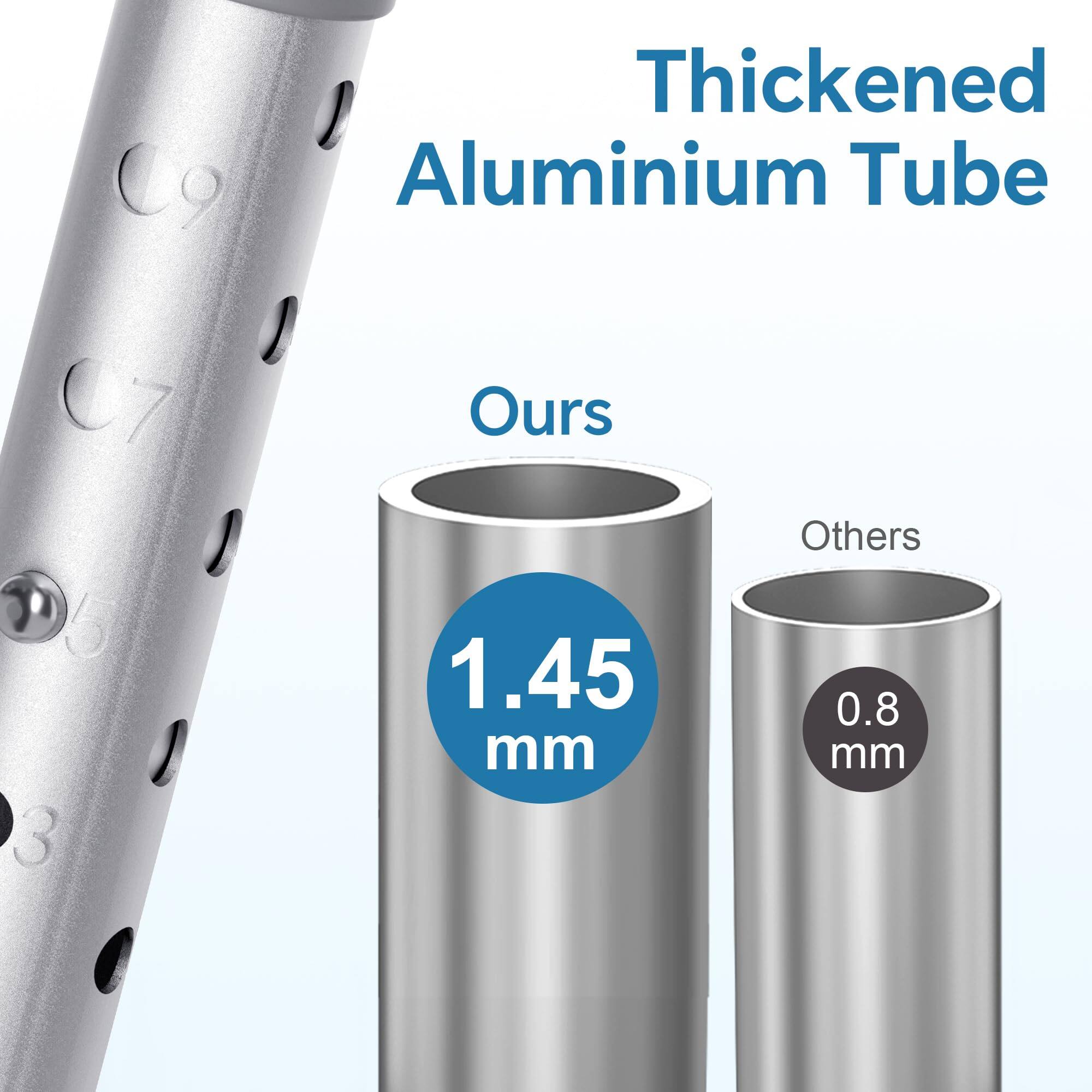 Thickened Aluminium Tube

Ours: 1.45 mm

Others: 0.8 mm