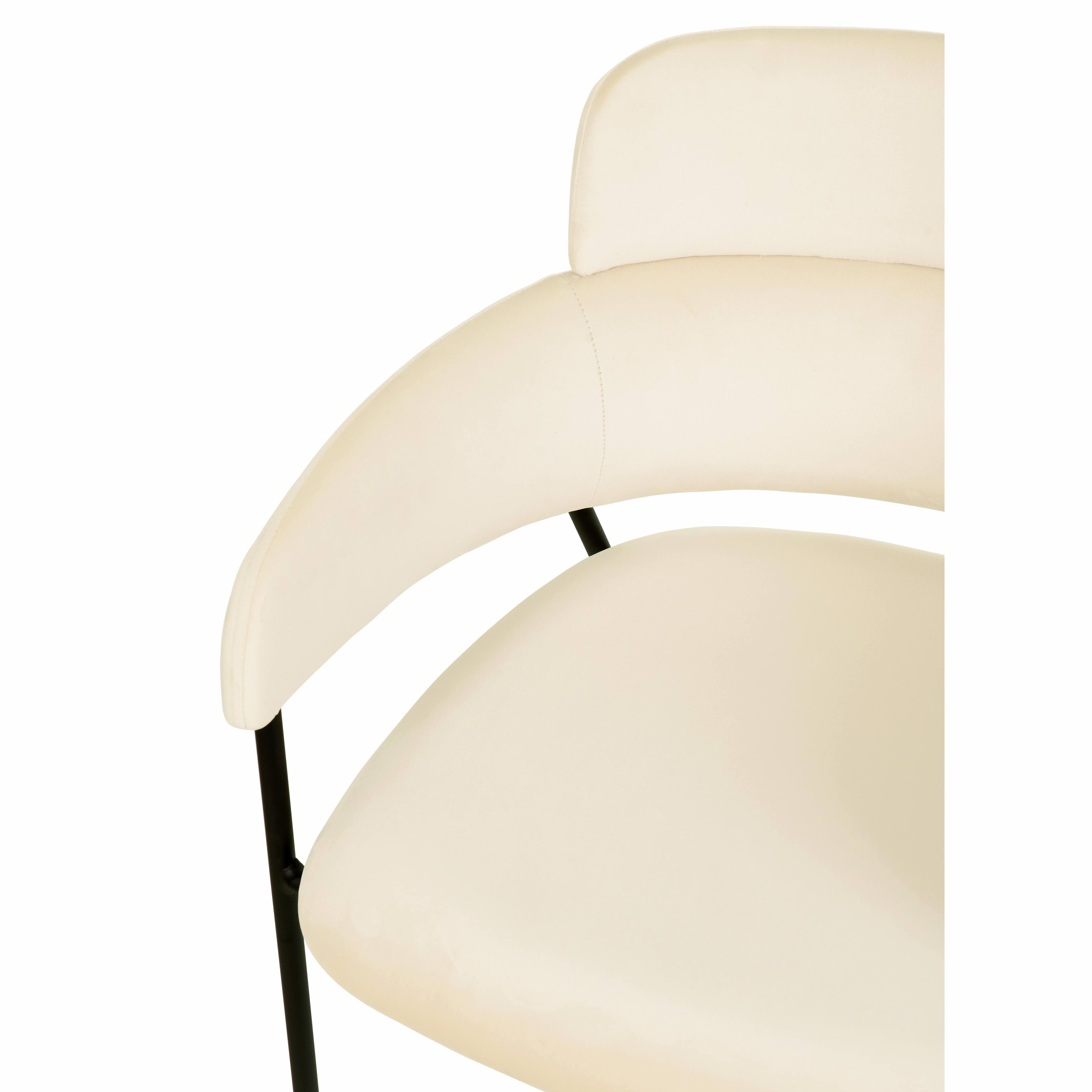 Alt View 4. LeisureMod - Axis Modern Dining Chair with Ergonomic Curved Backrest & Powder-Coated Stainless Steel Legs - Beige.