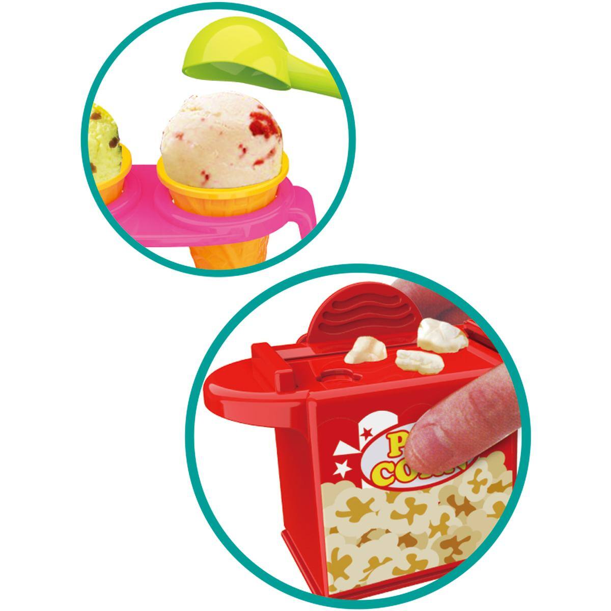 Left. JuzToys - Pretend Play for Toddlers 3-5, 35pcs Snack Bar Play Dough Set, Modeling Clay Tool Kit for Creating Pretend Foods, Snacks - Multi.