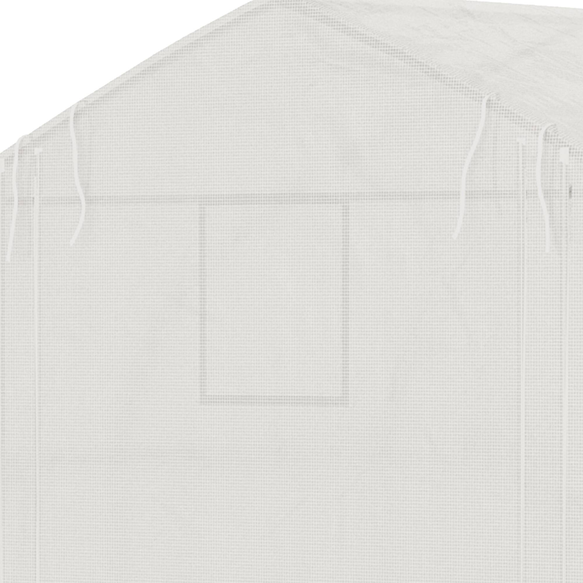 Alt View 8. Outsunny - 11.5' x 10' x 6.5' Walk-in Tunnel Greenhouse, Green House with Zippered Mesh Door, 7 Mesh Windows & Roll-up Sidewalls - White.