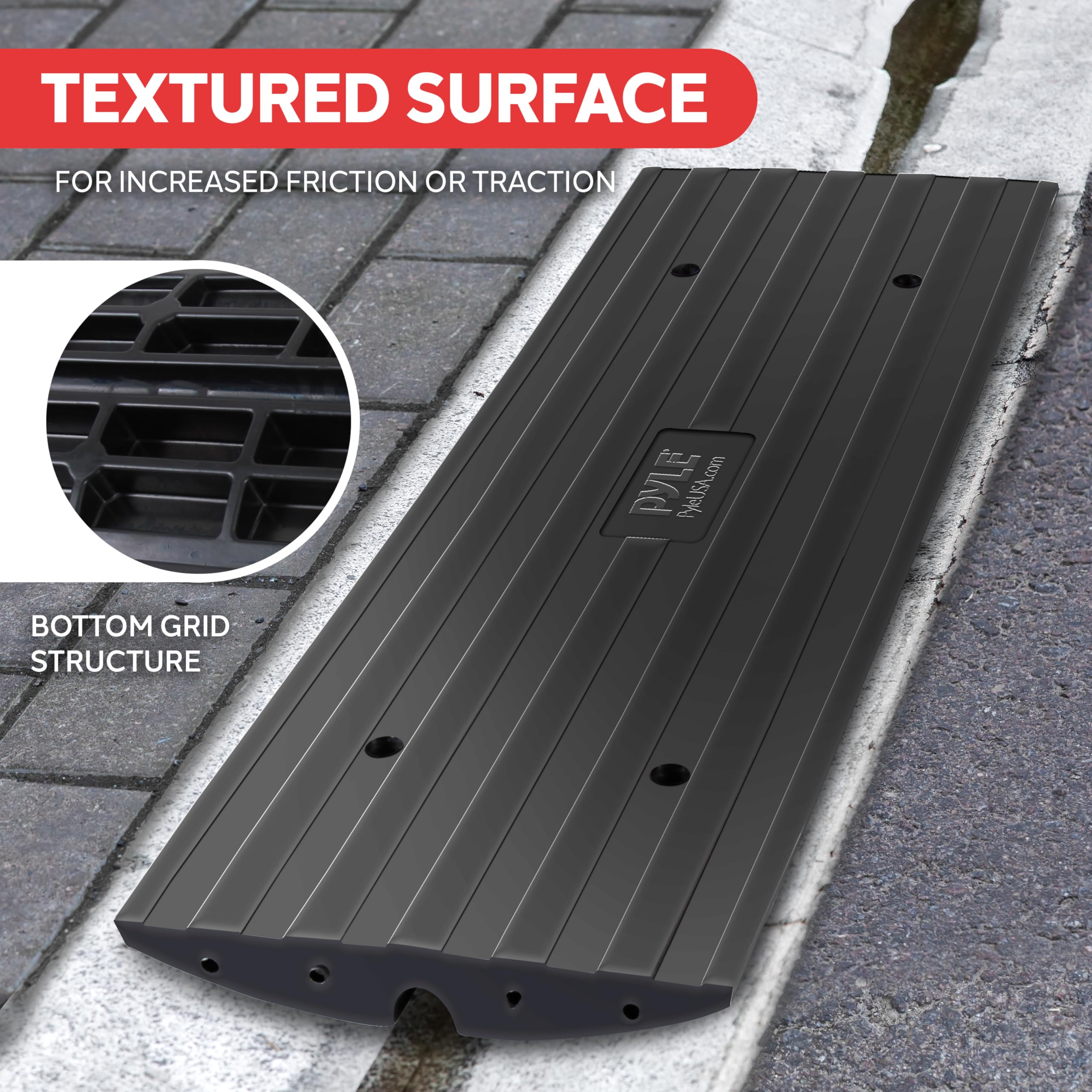 TEXTURED SURFACE  
FOR INCREASED FRICTION OR TRACTION  

BOTTOM GRID STRUCTURE