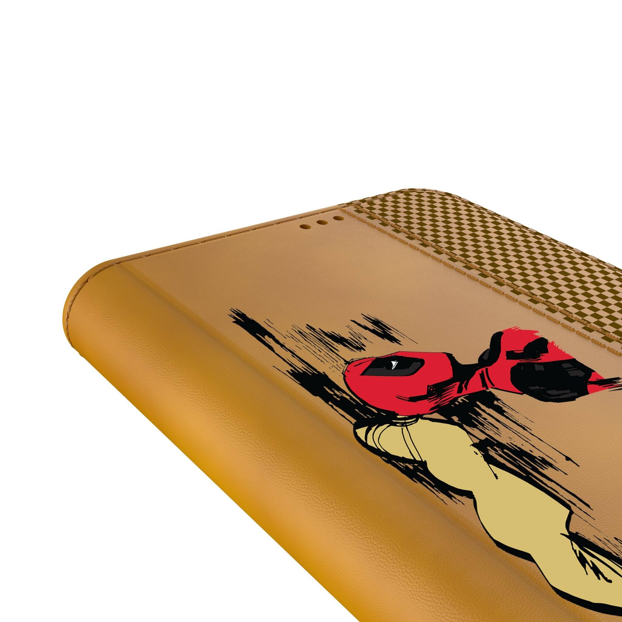 Alt View 1. Keyscaper - Marvel Badge Folio Phone Case - Samsung Galaxy S22 - Ladypool.