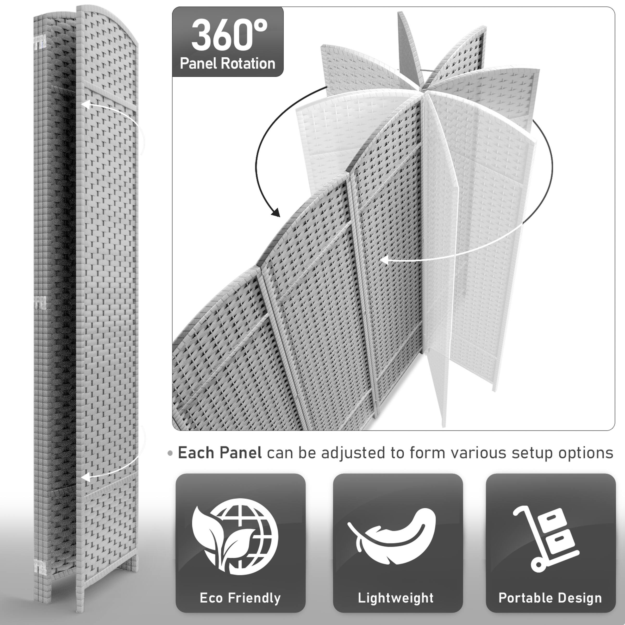360° Panel Rotation

Each Panel can be adjusted to form various setup options

- Eco Friendly
- Lightweight
- Portable Design