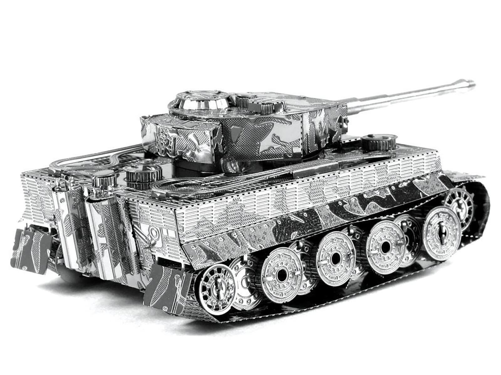 Left. Metal Earth - Model Kit German Tiger I Tank (Moderate Difficulty) Steel Model by Metal Earth - Grey.