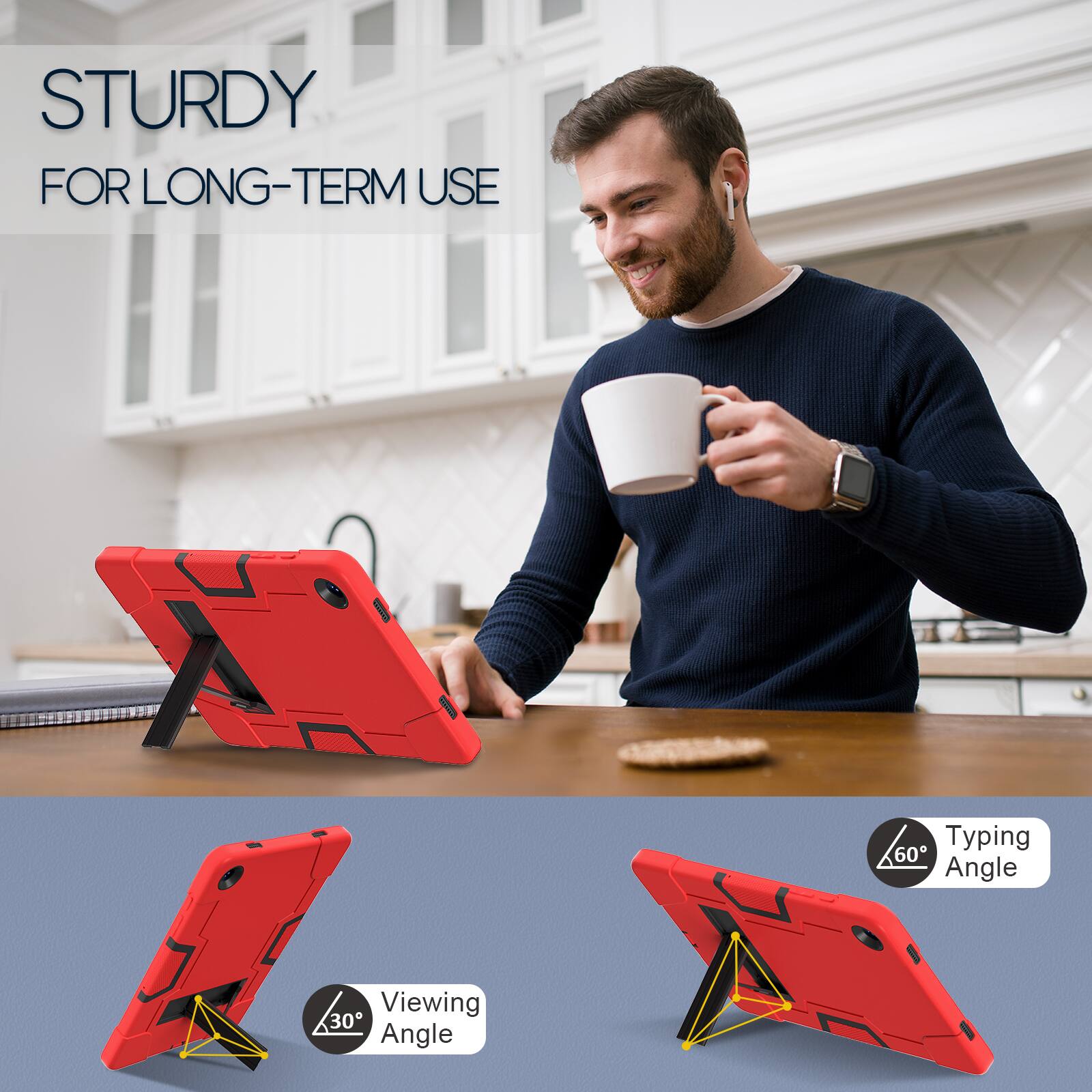 STURDY FOR LONG-TERM USE

Typing Angle 60°

Viewing Angle 30°