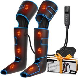 CINCOM - Full Leg & Foot Compression Massager with Heat - Blue - Black, Blue