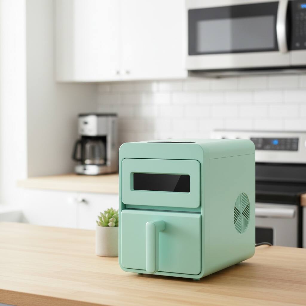 Alt View 5. Forest'nSky - Automatic Ice Maker - 50 lb/day, 6-8 Min Ice, Self-Clean, BPA-Free PVC Tray & Coffee Cubes,Green - Green.