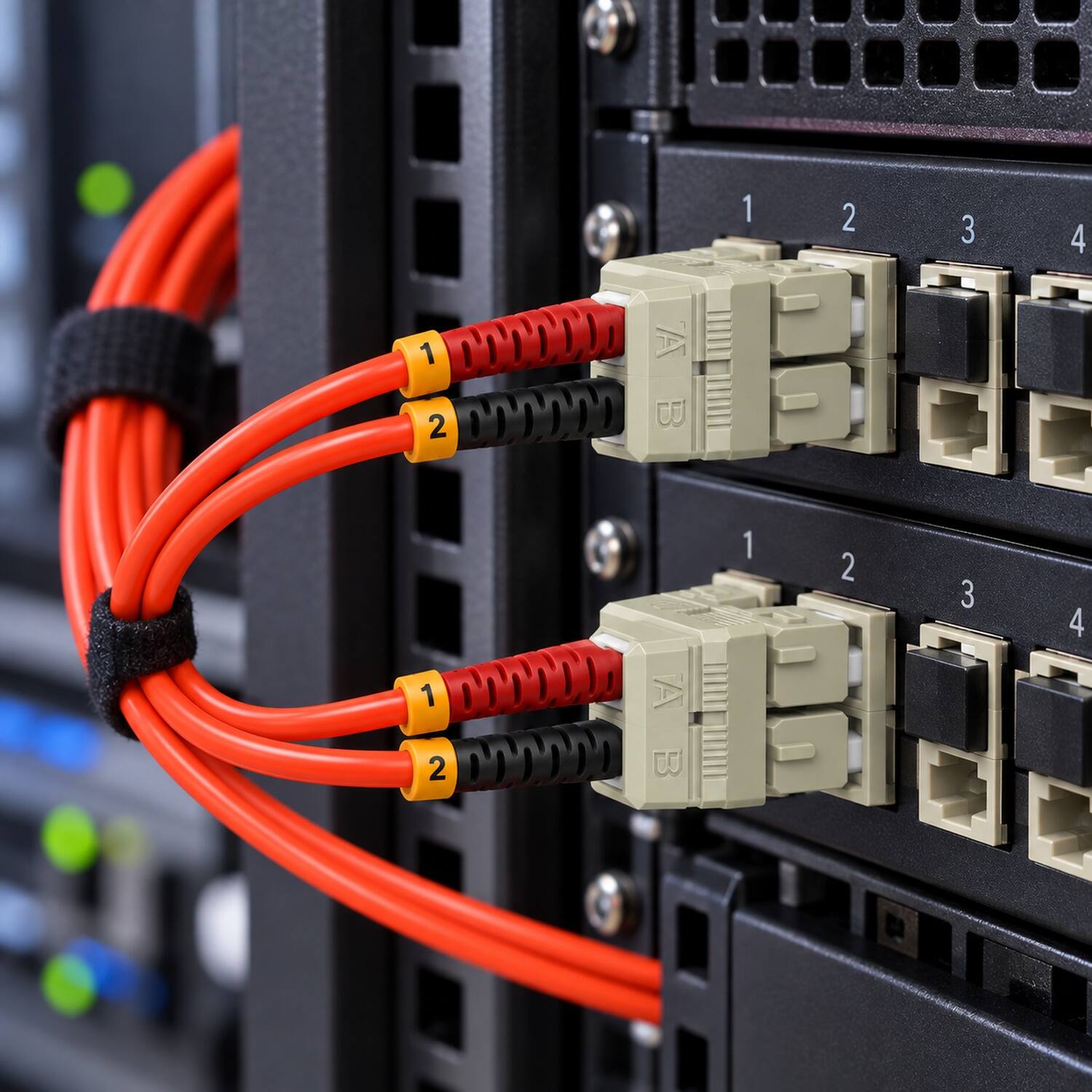 Left. Sanoxy - 3m SC/SC Duplex 62.5/125 Multimode OM1 Fiber Optic Cable - Multi.
