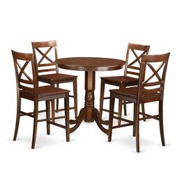East West Furniture - 5 PC counter height Dining room set-pub Table and 4 Dining Chairs - Mahogany