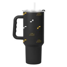 Logo Brands - Utah Jazz 40oz. Step and Repeat Powder Coat Tumbler - Black