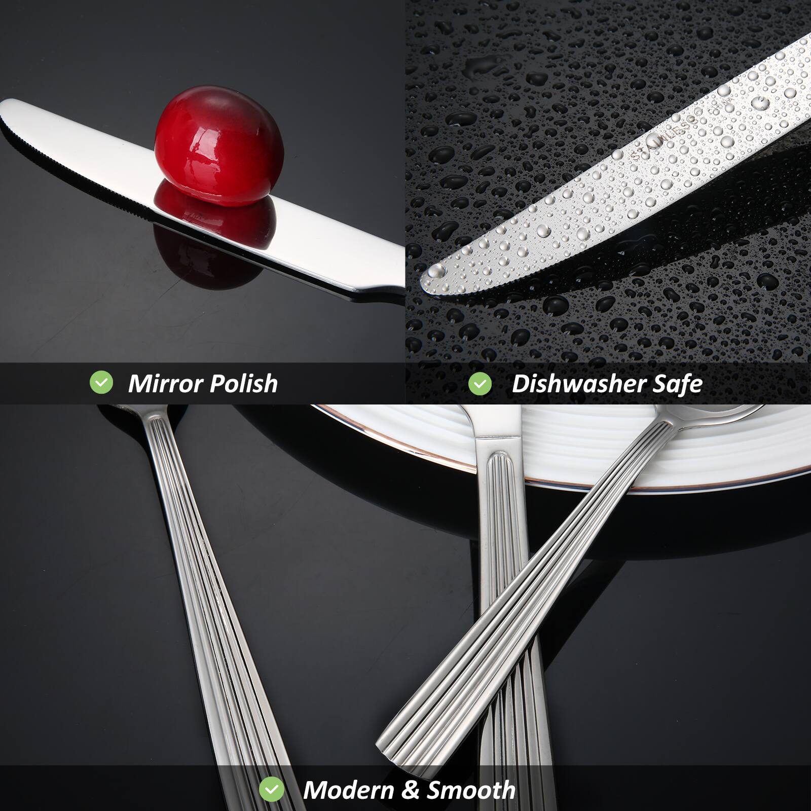 - Mirror Polish
- Dishwasher Safe
- Modern & Smooth