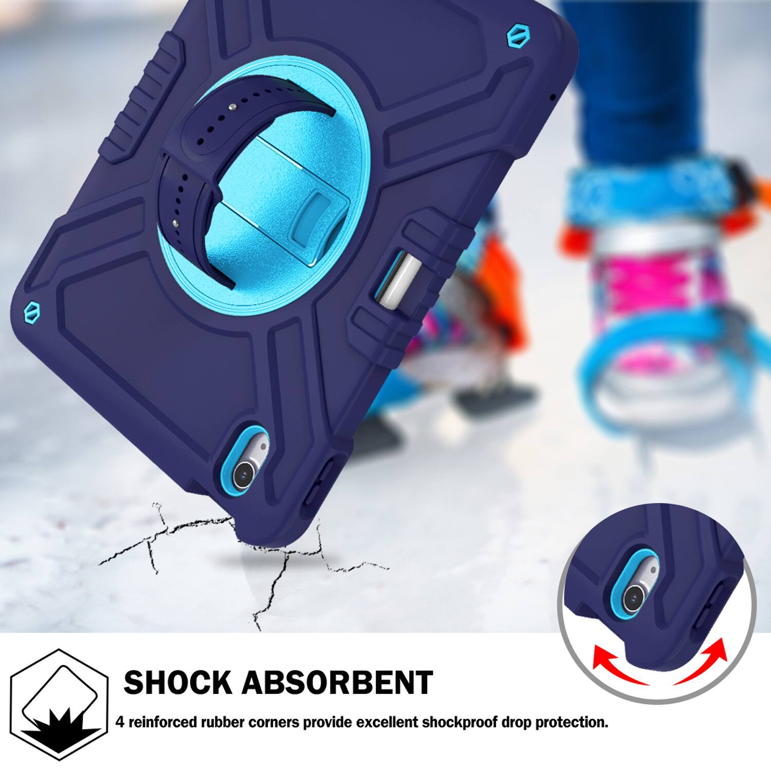 SHOCK ABSORBENT  
4 reinforced rubber corners provide excellent shockproof drop protection.