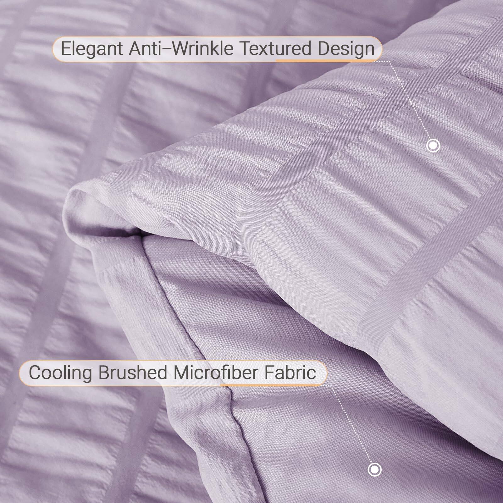 Elegant Anti-Wrinkle Textured Design  
Cooling Brushed Microfiber Fabric