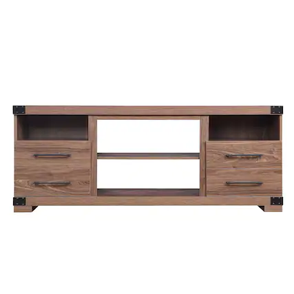 Front. Manhattan Comfort - Richmond Industrial Traditional 60" TV Stand in Brown - Brown.