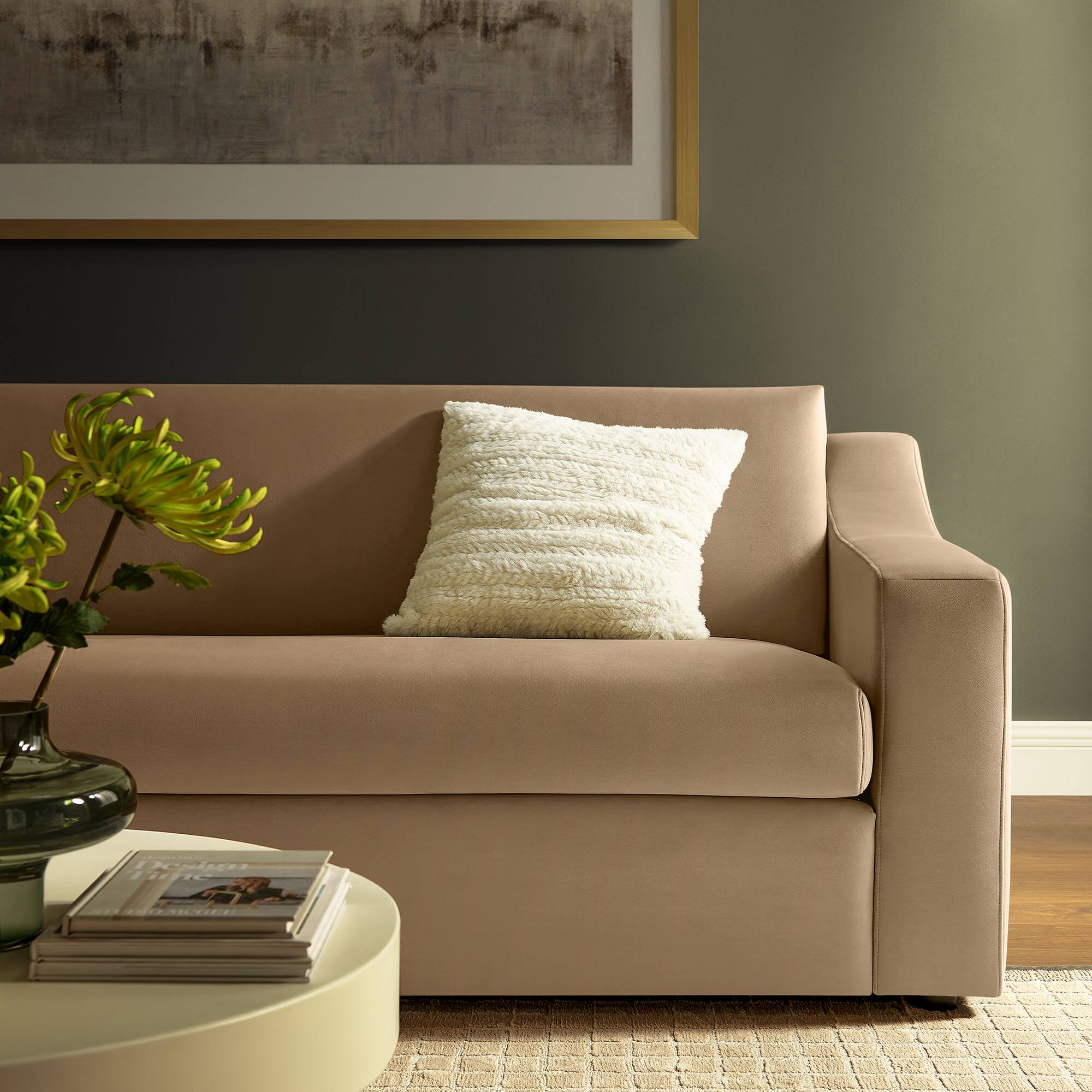 Alt View 5. Modway - Liora Performance Velvet Sofa by Modway - Brown.