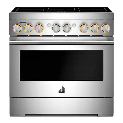 Front. JennAir - RISE 5.1 Cu. Ft. Freestanding Electric Induction Range - Stainless Steel.